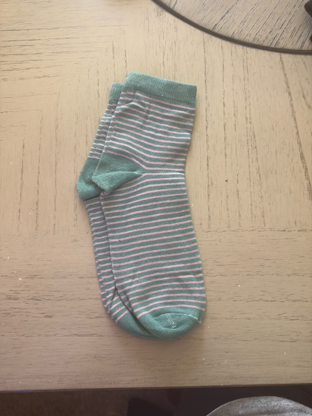 Striped Mint & Pink Ankle Socks for kids